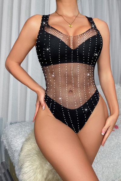 Picture of TIMU Rhinestone Halter Teddy