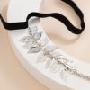 Picture of Fashion Geometric Leaf Tassel Pendant Elastic Leg Chain*Silver