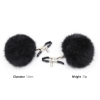 Picture of Feather Fur Ball Sexy Metal Clips Nipple Clamps*White