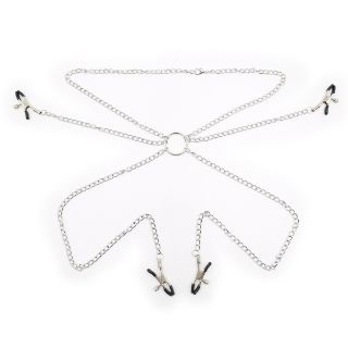 Picture of Dominator Adjustable Neck to Clit Clamps  - Silver