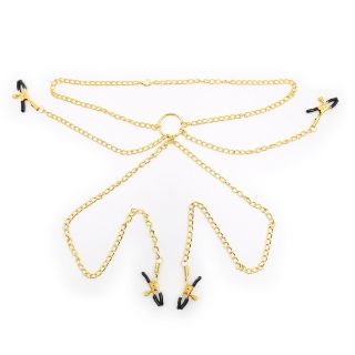 Picture of Dominator Adjustable Neck to Clit Clamps  - Golden