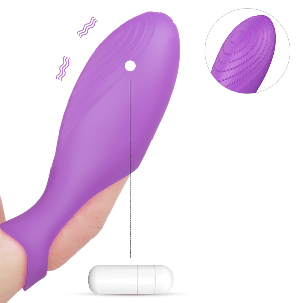 Picture of VICKY Textured Silicone Finger Vibrator*Purple