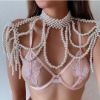 Picture of Pearl Bra Shoulder Chain Shawl Necklace 